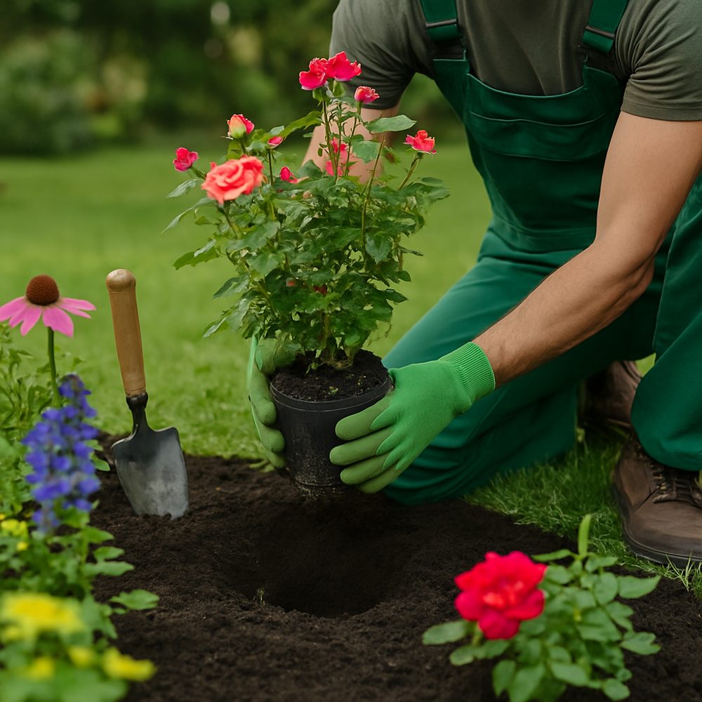 Plantation d’un rosier